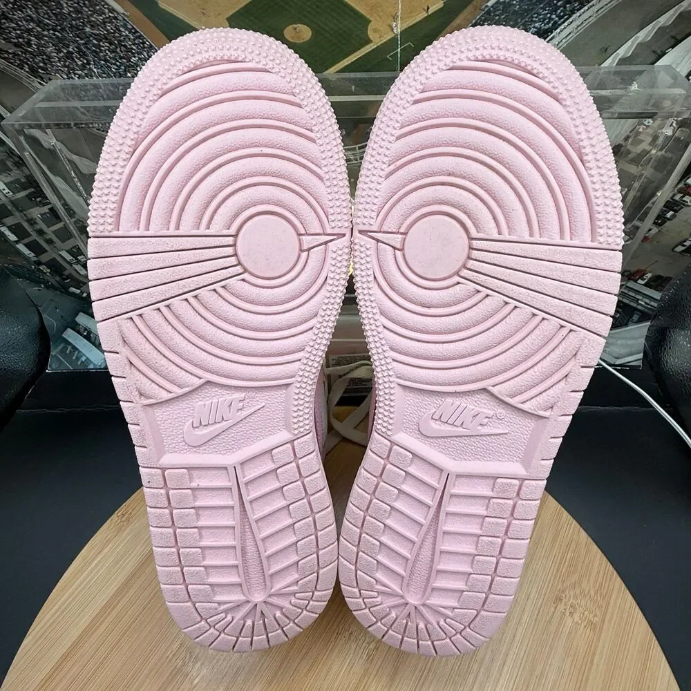 Jordan 1 Mid Pearl Pink White Valentines Day (GS) Youth Size 3.5